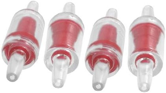 uxcell Plastic Aquarium Fish Tank Air Pump Non-Return Check Valves 4pcs Red Clear