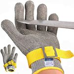 Dowellife Level 9 Cut Resistant Glove Food Grade, Stainless Steel Mesh Metal Glove Knife Cutting Glove for Butcher Meat Cutting Oyster Shucking Kitchen Mandoline Chef Slicing Fish Fillet(X-Large-2 Pcs)