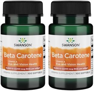 Swanson Beta-Carotene (Vitamin A) Skin Eye Immune System Health Antioxidant Support 10000 Iu (3000 mcg) 100 Sgels (2 Pack)