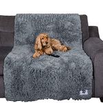 Pet Rebellion Sofa Cover for Dogs and Cats | Absorbent, Non-Slip, Machine-Wash Furniture Protector, Soft Plush Comfy Snuggle Rug for Pets | Grey, 100cm x 170cm