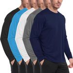 HovSiyla 5 Pack Long Sleeve Shirts for Men Sun Protection Athletic Shirts for Running Fishing Hiking L