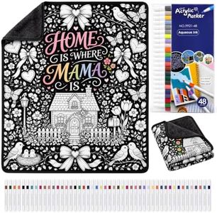 Halloween Washable Coloring Blanket Kit-48-Color Markers for Kids & Adults