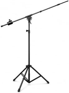LyxPro SMT-1 Professional Microphone Stand Heavy Duty 93” Studio Overhead Boom Stand 76” Extra Long Telescoping Arm Mount, Foldable Tripod Legs & Adjustable Counterweight
