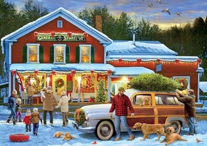 Buffalo Games - Greg Giordano - General Store at Christmas - 500 Piece Jigsaw Puzzle for Adults Challenging Puzzle Perfect for Game Nights - Finished Puzzle Size is 21.25 x 15.00