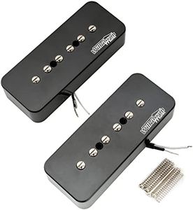 Wilkinson M Series Alnico 5 Magnet P90 Soapbar Pickups Neck and Bridge Set for LP SG Style Electric Guitar, Black