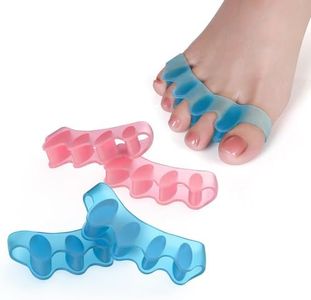 Toe Separators to Correct Bunions, Silicone Toe Spacers for Feet Men and Women, Toe Straighteners for Bunions and Hammertoe, Toe Stretchers for Yoga Practice (Blue+Pink)