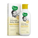 Mother Sparsh Simply Unscented Baby Wash With Natural Oatmeal- 200ml | Fragrance Free Baby Body Wash | Tear Free Formula for Newborn's Sensitive Skin