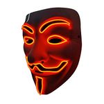 SOUTHSKY LED Mask V For Vendetta Mask EL Wire Light Up For Christmas Halloween Costume Cosplay Party (V-RED)