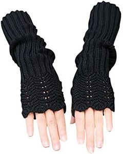 Novawo Women Arm Warmers Warm Knitted Long Gloves Winter Fashion Gloves