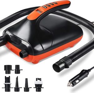 SUP Pump Paddle Board Pump Electric Air Pumps 20 PSI Digital Portable Stand Up Paddle Pumps Inflation & Deflation Inflatable Boat Inflatables with 6 Nozzles for Kayak Yoga Ball Swim Ring (Orange)