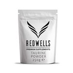 Taurine Powder REDWELLS No Additives Amino Acid GMO Free Vegan - 250g Pack