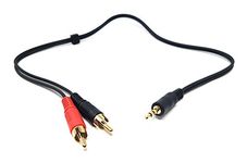 MainCore 50cm Long 3.5mm Jack to 2 x RCA Twin Phono Y Plugs/Stereo Audio Cable Lead Cord (Available in 0.50cm, 1m, 1.5m, 2m, 3m, 5m, 10m, 15m, 20m) (0.50m)