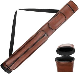 AKLOT Pool Cue Cases, 2x2 Hard Pool Billiard Cue Stick Carrying Case, Pool Billiards Accessories (Brown Color)