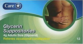 Two Packs of Care Glycerin Suppositories 4g Adult 12