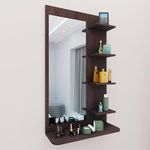 VIKI|Dressing Table with Mirror & Open Shelf,Dressing Table Organizer & Storage,Vanity Shelf,Bedroom,Makeup Furniture,Hallway 120Cms(H)*70Cms(W)|1 Year Warranty, DIY | Dark Wenge - Engineered Wood