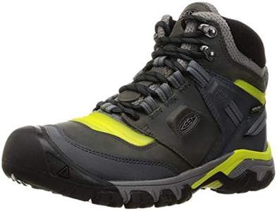 KEEN Men's Ridge Flex Mid Waterproof Hiking Boot, Steel Grey/Evening Primrose, 10 US