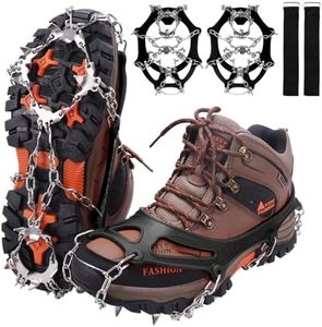 WIN.MAX Crampons for Shoes, Traction Cleats Ice Snow Grips with 19 Stainless Steel Spikes, Shoe Talons Anti - Slip Boots Spikes for Walking, Jogging, Climbing and Hiking (Black, XL)