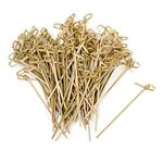 Somani Bamboo Knot Picks, 100pc 4" Cocktail Skewers Eco Friendly Completely Biodegradable, Adding Cocktail, Hors' D'Oeuvre Any Type of Appetizer Finishing Touch