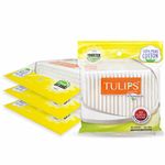 TULIPS Premium Cotton Ear Buds/Swabs (Pack of 4) with white PAPER Sticks 80/160 Tips