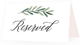 25 Greenery VIP Reserved Sign Tent Place Cards For Table at Restaurant, Wedding Reception, Church, Business Office Board Meeting, Holiday Christmas Party, Printed Seating Reservation Accessories Seat