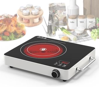 VBGK Electric Cooktop,120V 1800W Electric Stove Top with Knob Control,9 Power Levels, Kids Lock & Timer, Hot Surface Indicator, Overheat Protection,12 Inch Built-in Radiant Double Induction Cooktop