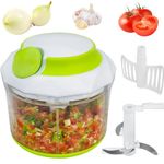 Brieftons QuickPull Food Chopper: Manual Hand Held Chopper/Mixer/Blender to Chop Fruits, Vegetables, Herbs, Onions for Salsa, Salad, Pesto, Puree, Indian Cooking, 950 ml, with 3 Recipe Ebooks