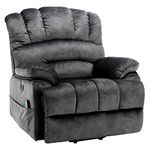 ZYLOYAL10 Electric Power Lift Recliner Chair Sofa with Massage and Heat for Elderly, 2 Side Pockets and USB Ports Armchair for Seniors Living Room Armchair (Grey)