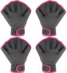 2 Pairs Swimming Aquatic Gloves Hand Swim Training Gloves Pool Swimming Gloves for Men Women Aquatic Fitness Water Resistance Webbed Gloves Water Aerobic Equipment for Adult Exercise (Rose, Gray)