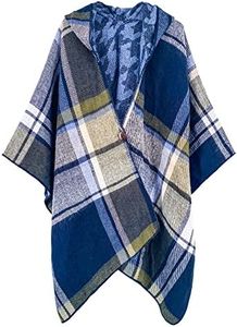 Breezy Lane Poncho with Hood for Women Shawl Wraps Open Front Cape Cardigan for Fall Winter Holiday