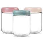 NETANY 3-pack 16oz Glass jars with 