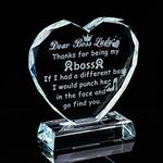 Boss Lady Gifts for Woman Crystal Keepsakes, Best Unique Boss Gift Office Desk Decor Birthday Boss Day Christmas Appreciation Moving Retirement Gifts for Women Female