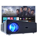 PIXPAQ OG Pro Extreme Bright 1400 ANSI Lumen, 14500 Lumens, Native 1080P Fully Automatic, Android TV Projector for Home, 300" Screen | 4K at 60 Hz | HDR10 | HLG | HDMI 2.1 Low Latency Dual Band WiFi