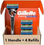 Gillette Fusion ProGlide Razors for Men, 1 Gillette Razor, 4 Razor Blade Refills, Shields Against Skin Irritation