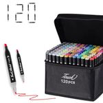 120 Colors Alcohol Markers Set, Dual Tips Art Markers for kids, Permanent Sketch Markers for Artists, Drawing Markers for Coloring, Drawing, Sketching and Designing, Painting markers