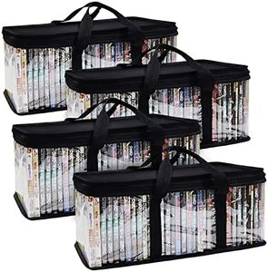 Handy Portable DVD/CD Storage Bags 4 Pack Holds 160 Total Movies or Video Games with Sturdy Carrying Handles Set (Set of 4)