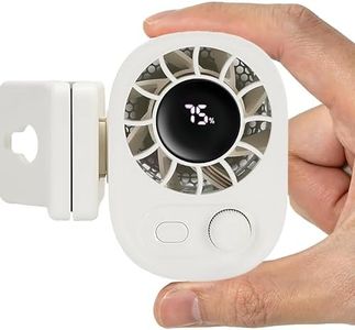 STONEBROOK Mini Waist Clip Fan – 100 Speeds, Portable Rechargeable Personal Fan,Strong Clamp & 360° Rotation, LED Display – Hands-Free Cooling for Cars, Work, Camping, Stroller & Travel (White)