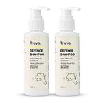 Traya Defence Shampoo | Cleansing Shampoo for Scalp Nourishment & Hair Health | Contains Biotin, Niacinamide, Piroctone Olamine & Anagain | Sulphate & Paraben Free Shampoo For Women & Men | Pack of 2