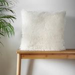 Catherine Lansfield Cuddly Deep Pile Faux Fur 45x45cm Cushion Cream