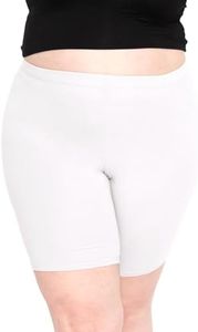 Women's Cotton Biker Shorts White 6X
