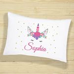 The Purple Tree Polyester Personalized Name Cushion Pillows For Kids And Babies (Pack Of 1,Unicorn) Cute Kids Name Pillow Cushion,Baby Name Pillow,Kids Customized Pillow,Customized Gift Cushion,White