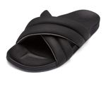 OLUKAI Hila Women's Beach Sandal, Water-Friendly Flip-Flop Slides, All-Day Wear & Ultra-Soft Comfort Fit, Black/Black, 8