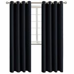 BGment Blackout Curtains for Living Room - Grommet Thermal Insulated Room Darkening Curtains for Bedroom, 2 Panels of 52 x 95 Inch, Black