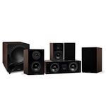 Fluance Elite High Definition Compact Surround Sound Home Theater 5.1 Channel Speaker System Including 2-Way Bookshelf, Center Channel, Rear Surrounds and DB10 Subwoofer - Walnut (SX51WC)