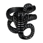 Richsteel Punk Black Jewellery Rings For Women Snake Grunge Ring Teen Girls