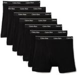 Calvin Klein Men's Cotton Classics 7-Pack Boxer Brief, 7 Black, Medium