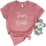 Pink Positive Team Bride T-Shirt | Bridal Party, Hen Do Shirts for Bridesmaids (L)