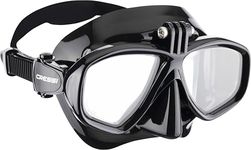 CRESSI Action Cam Mask Black/Black - Unisex Reduced Volume Dive Mask with Action Cam Mount, Black/Black, One Size