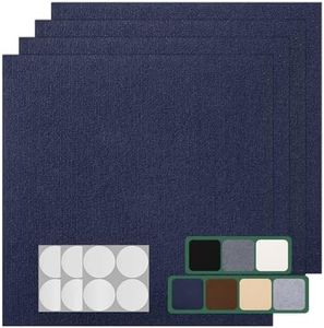 VallisCo 30 Pack Carpet Tile - 12” X 12” Self Adhesive Carpet Floor Tiles Anti-Slip Squares Peel and Stick Floor Tilel DIY Installation for Bedroom (Blue)