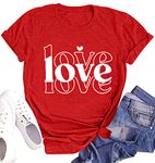 Love Heart Shirts for Women Valentines Day Tshirt Cute Love Heart Tshirts Graphic Valentine Gift Tee Casual Hearts Tops