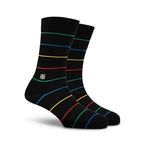 SockSoho Tokyo Edition | Red, Yellow, Green and Blue Stripes | Crew Length Socks | UK 7-11